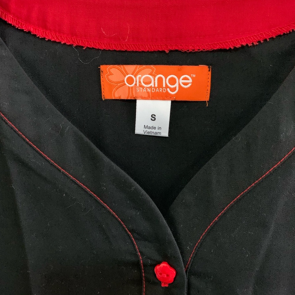 Orange (Koi Brand) Black Scrub Top